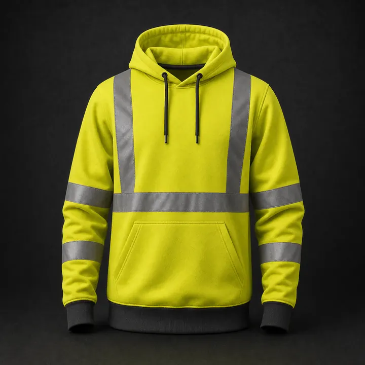 High-visibility reflective work hoodie