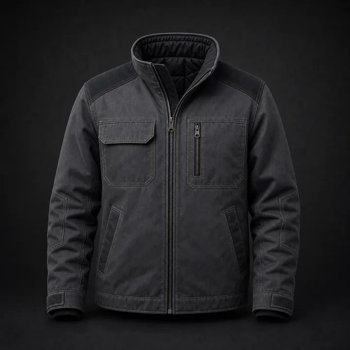 Charcoal insulated work jacket